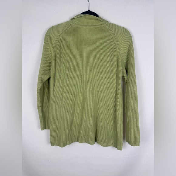 Sigrid Olsen Green Ribbed Women's Sweater - Picture 4 of 6